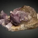 Lepidolite with Quartz on Albite var. Cleavelandite - image 4