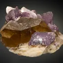 Lepidolite with Quartz on Albite var. Cleavelandite - image 3