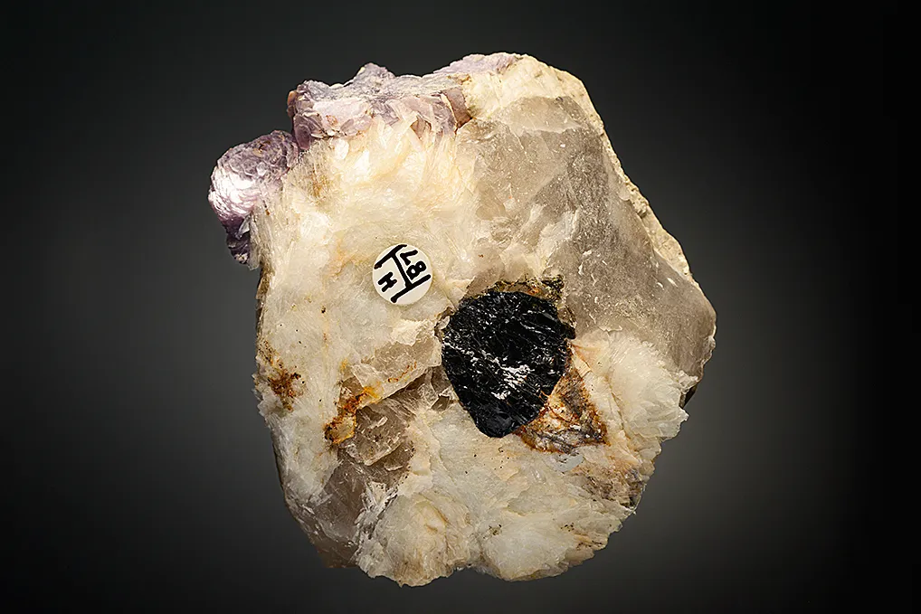 Lepidolite with Quartz on Albite var. Cleavelandite - image 2