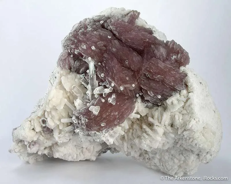 Lepidolite With Tourmaline on Albite image