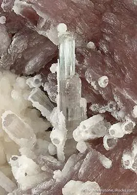 Lepidolite With Tourmaline on Albite - image 3