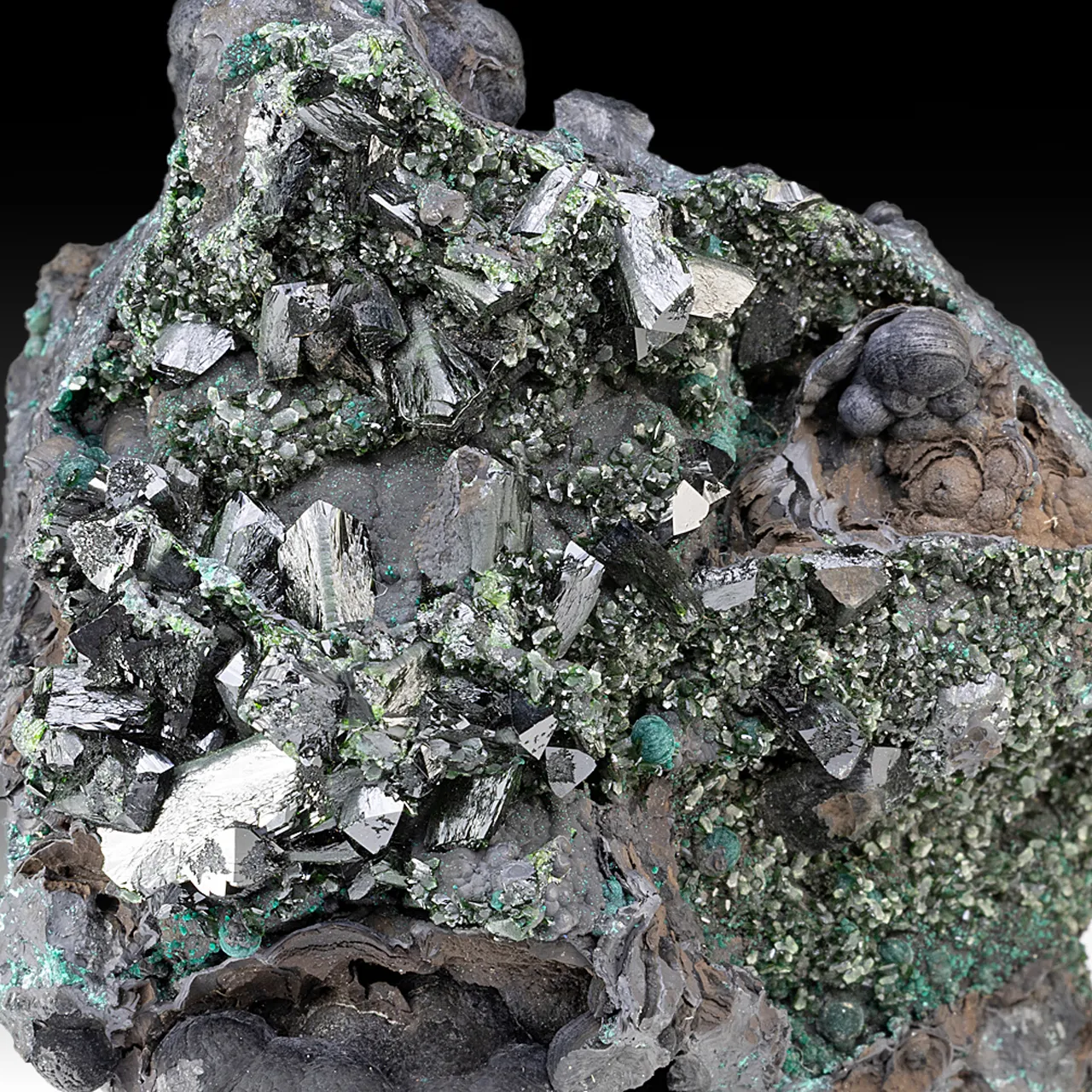Libethenite with Pseudomalachite - image 1