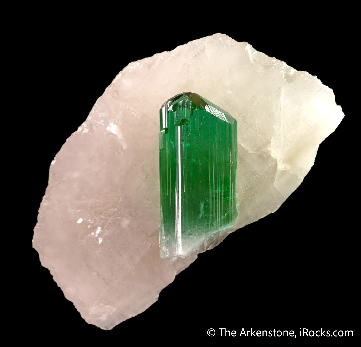 Liddicoatite Tourmaline on Quartz - image 1