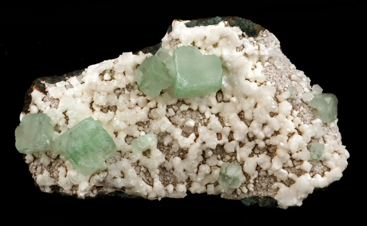 Light Green Apophyllite Cube on Heulandite Natural Minerals Specimen - image 2
