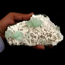 Light Green Apophyllite Cube on Heulandite Natural Minerals Specimen - image 1