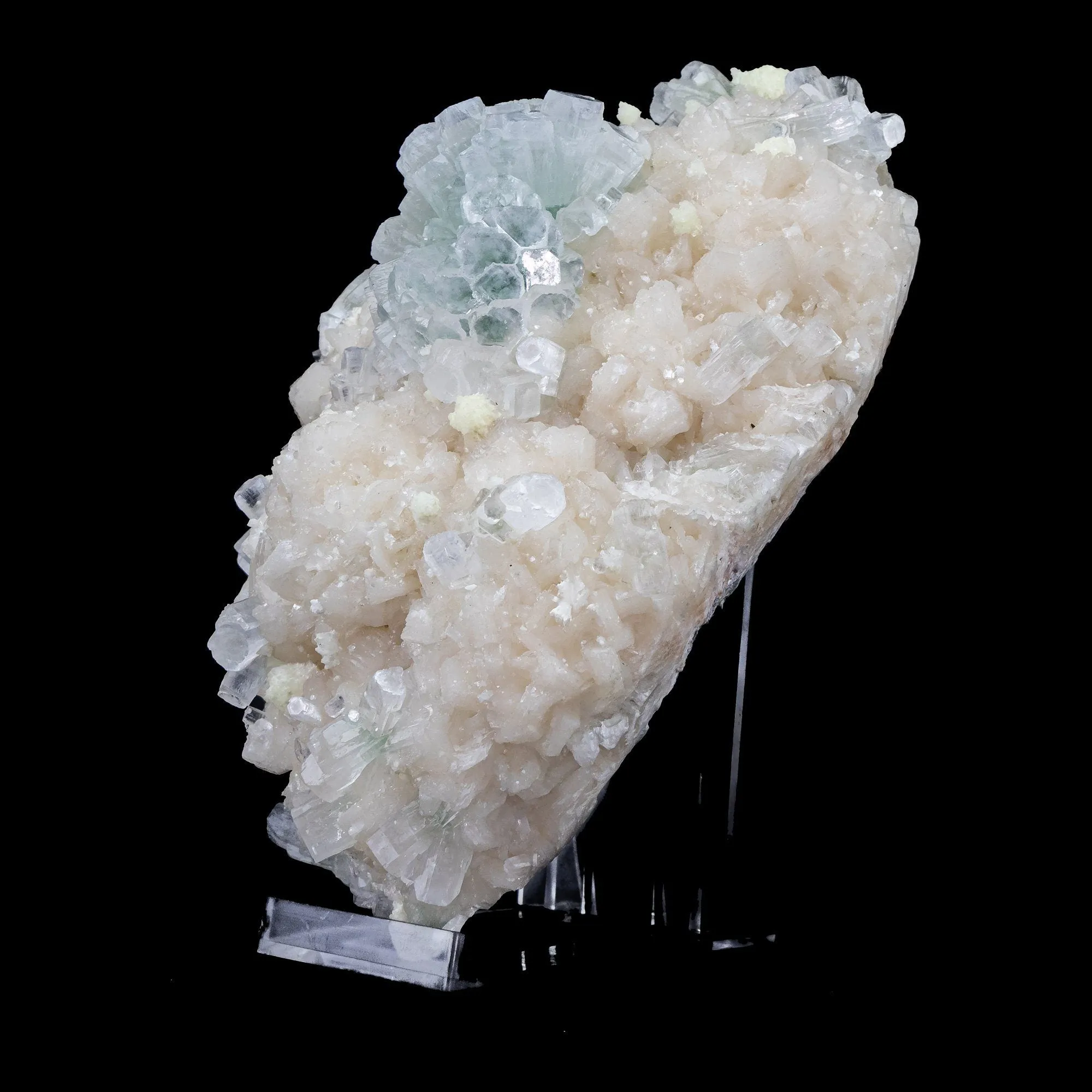 Light Green Apophyllite Disco Cluster with Mordenite On Stilbite Matrix - - image 3