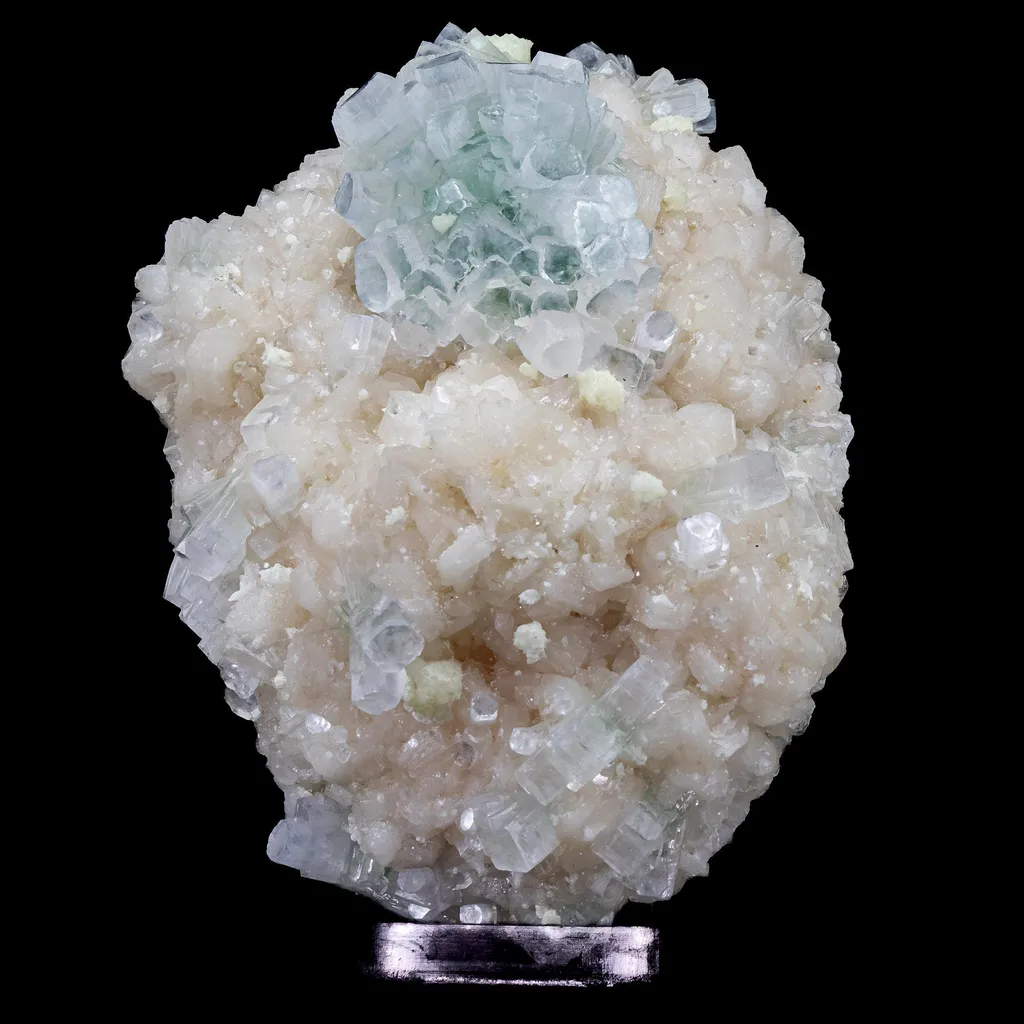 Light Green Apophyllite Disco Cluster with Mordenite On Stilbite Matrix - image