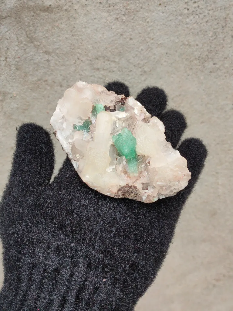 Light Green Apophyllite Flower with Stilbite. From India - image 8