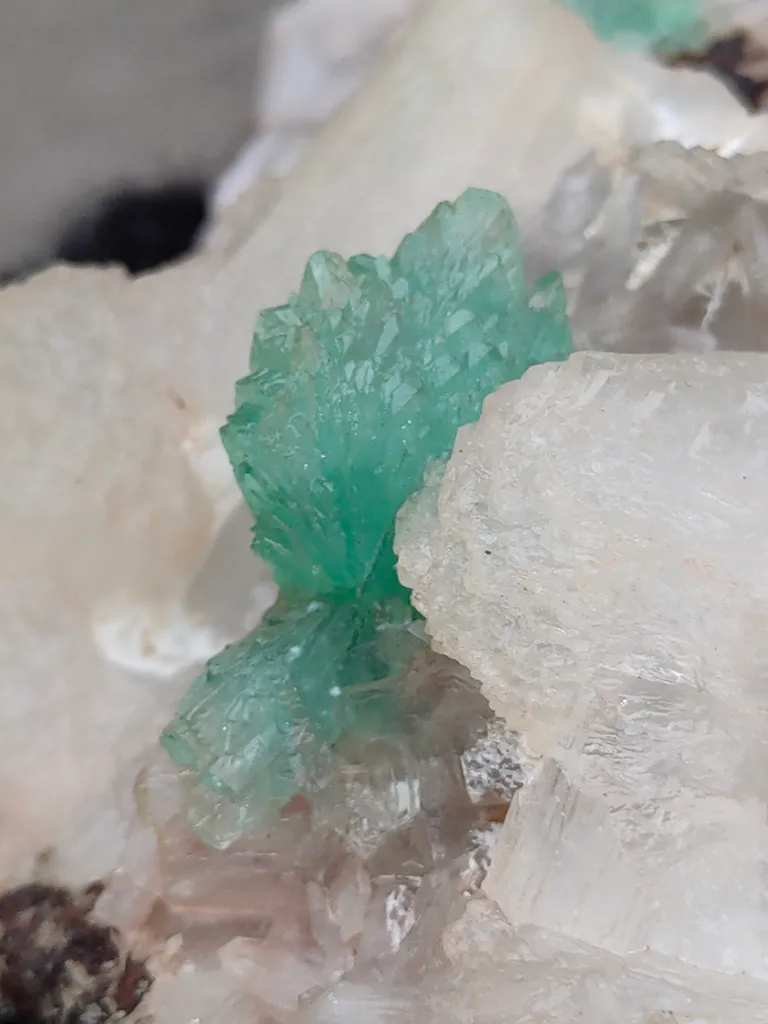 Light Green Apophyllite Flower with Stilbite. From India - image 6