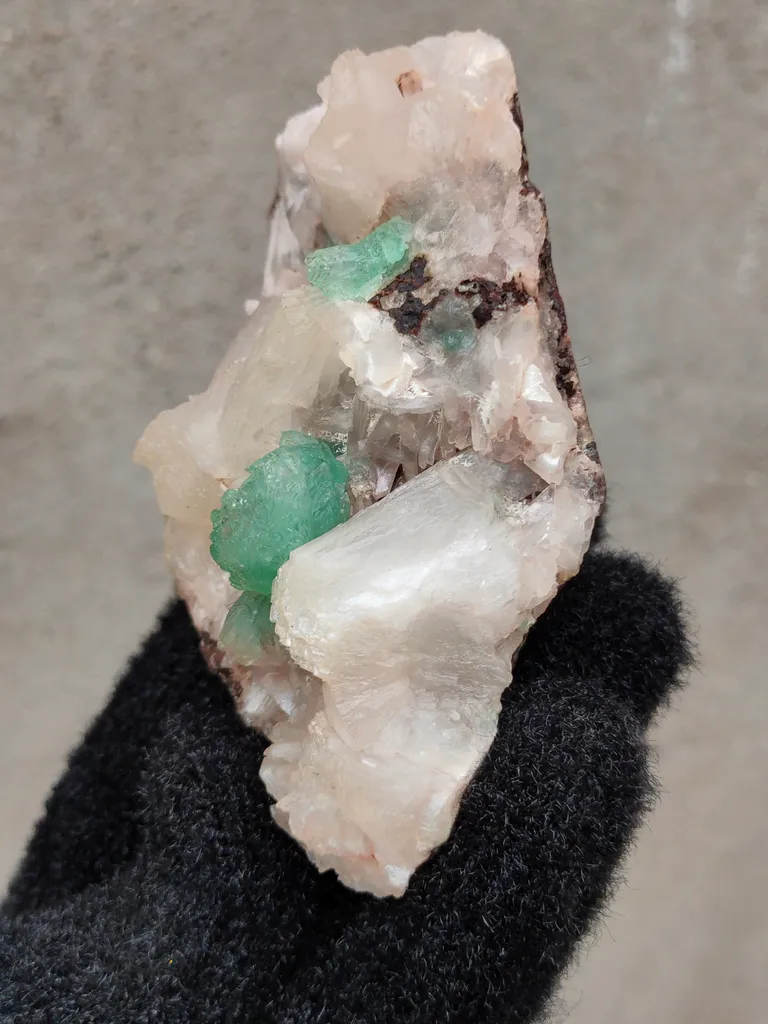 Light Green Apophyllite Flower with Stilbite. From India - image 7