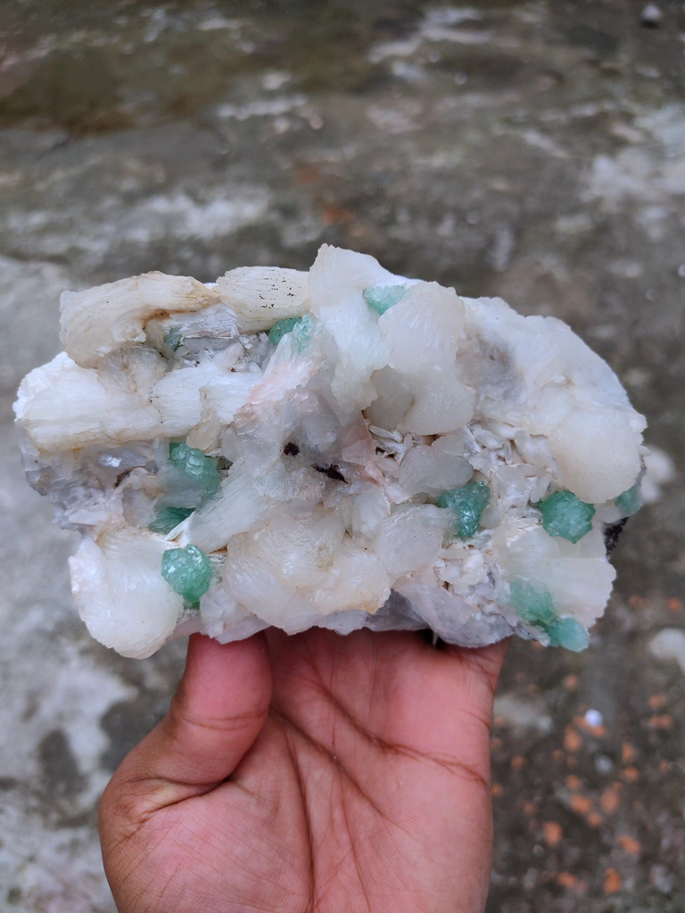 Light Green Apophyllite Flower with Stilbite Natural mineral specimen - image 7