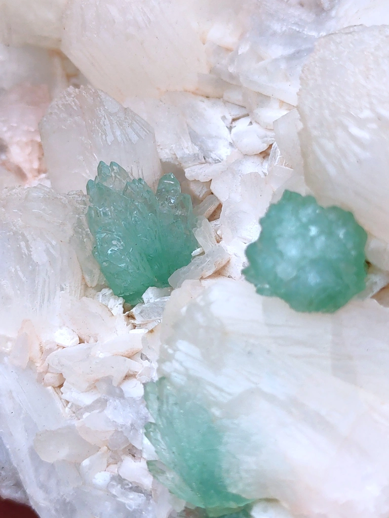 Light Green Apophyllite Flower with Stilbite Natural mineral specimen - image 3