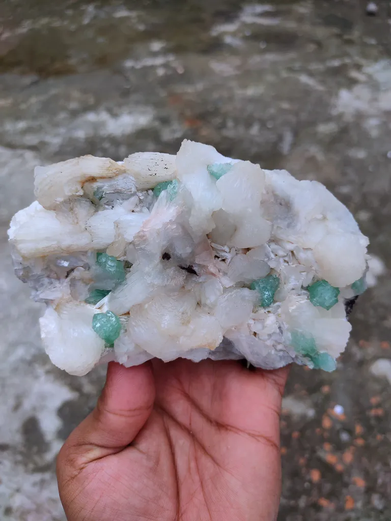 Light Green Apophyllite Flower with Stilbite Natural mineral specimen - image 7