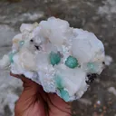 Light Green Apophyllite Flower with Stilbite Natural mineral specimen - image 4