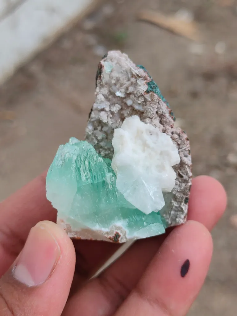 Light Green Apophyllite with Heulandite  Natural mineral specimen - image 2