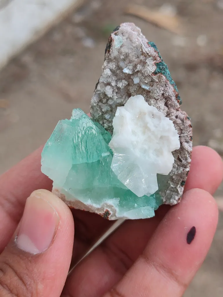 Light Green Apophyllite with Heulandite  Natural mineral specimen - image 6