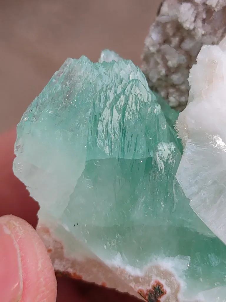 Light Green Apophyllite with Heulandite  Natural mineral specimen - image 3
