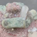 Light Green Apophyllite with Stilbite on Pink Heulandite - image 4