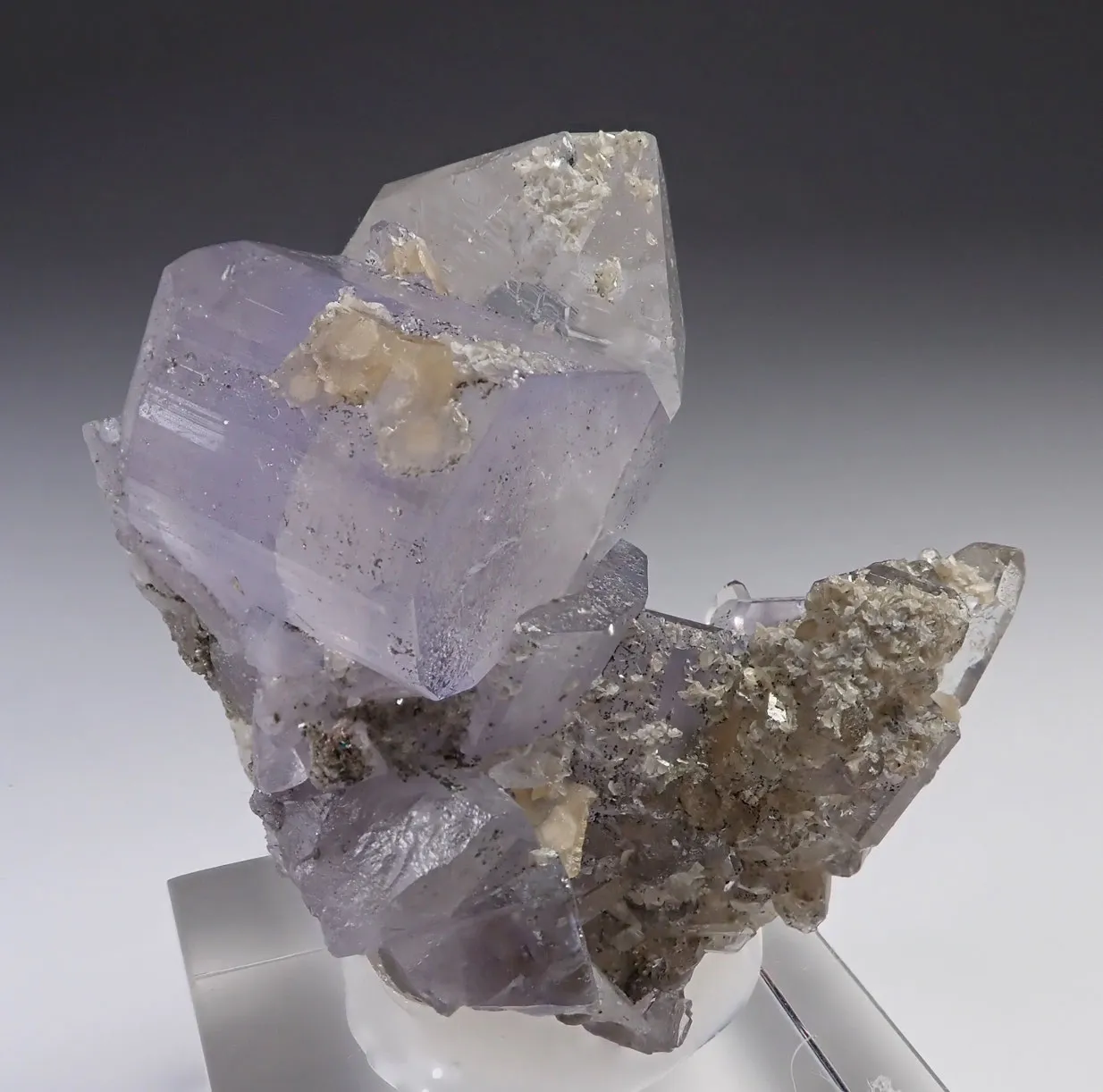 Lilac Fluorapatite with Quartz and Siderite - image 2
