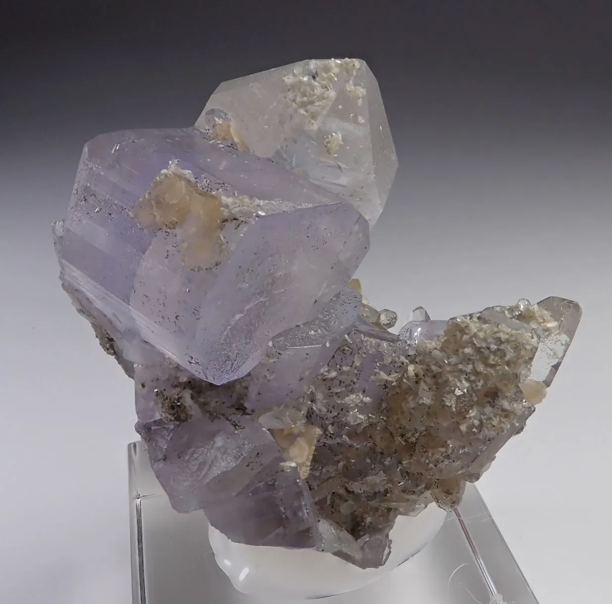 Lilac Fluorapatite with Quartz and Siderite - image 3