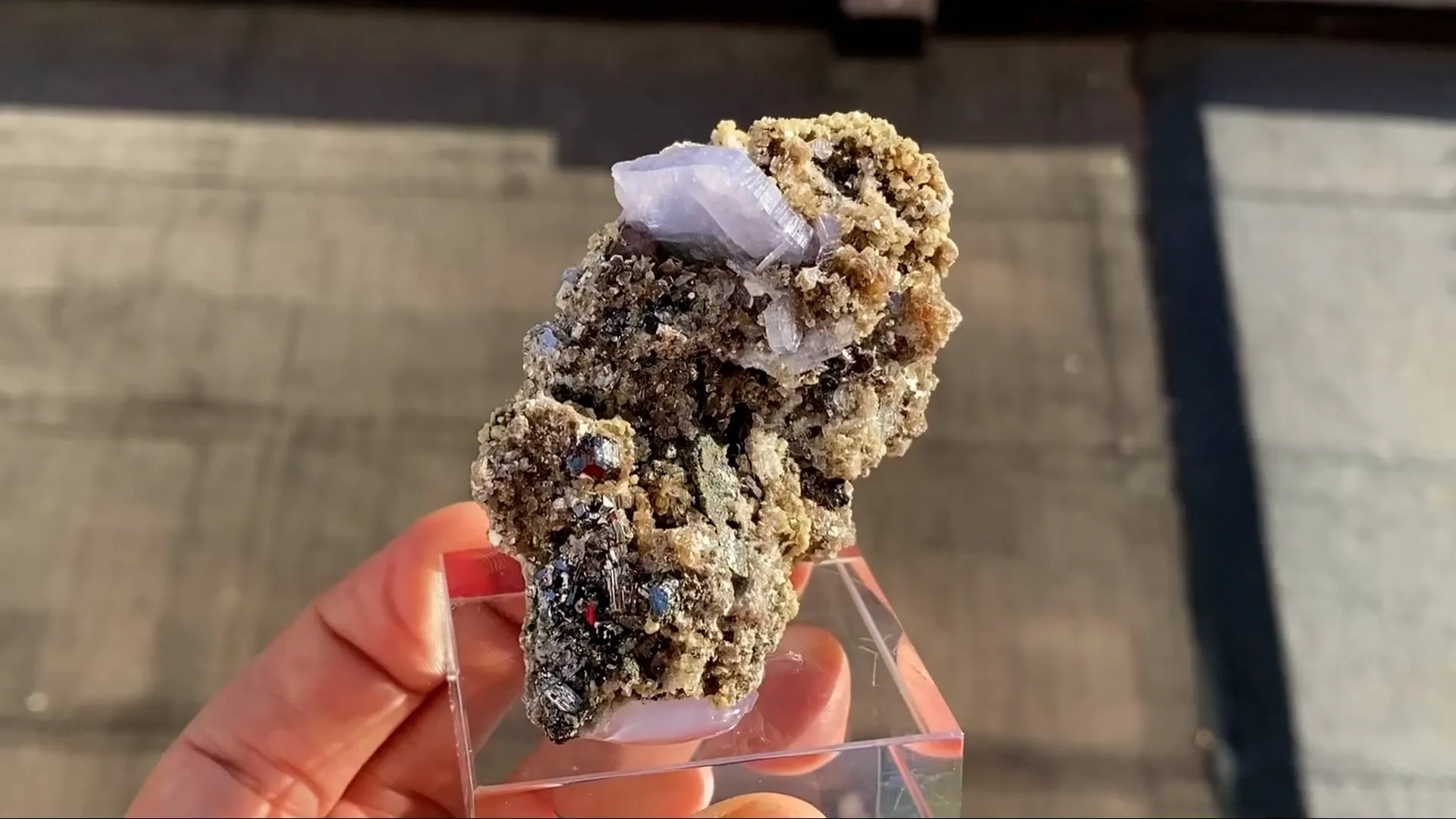 Lilac Fuorapatite with Cassiterite and Arsenopyrite - image 5