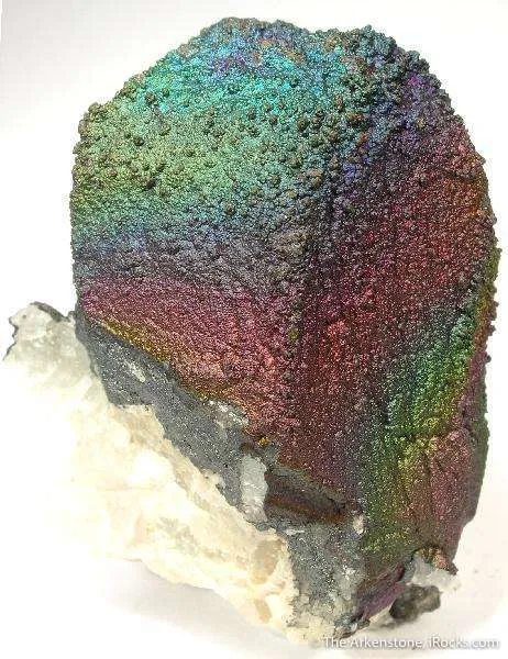 Limonite (Iridescent) on Quartz - image 2