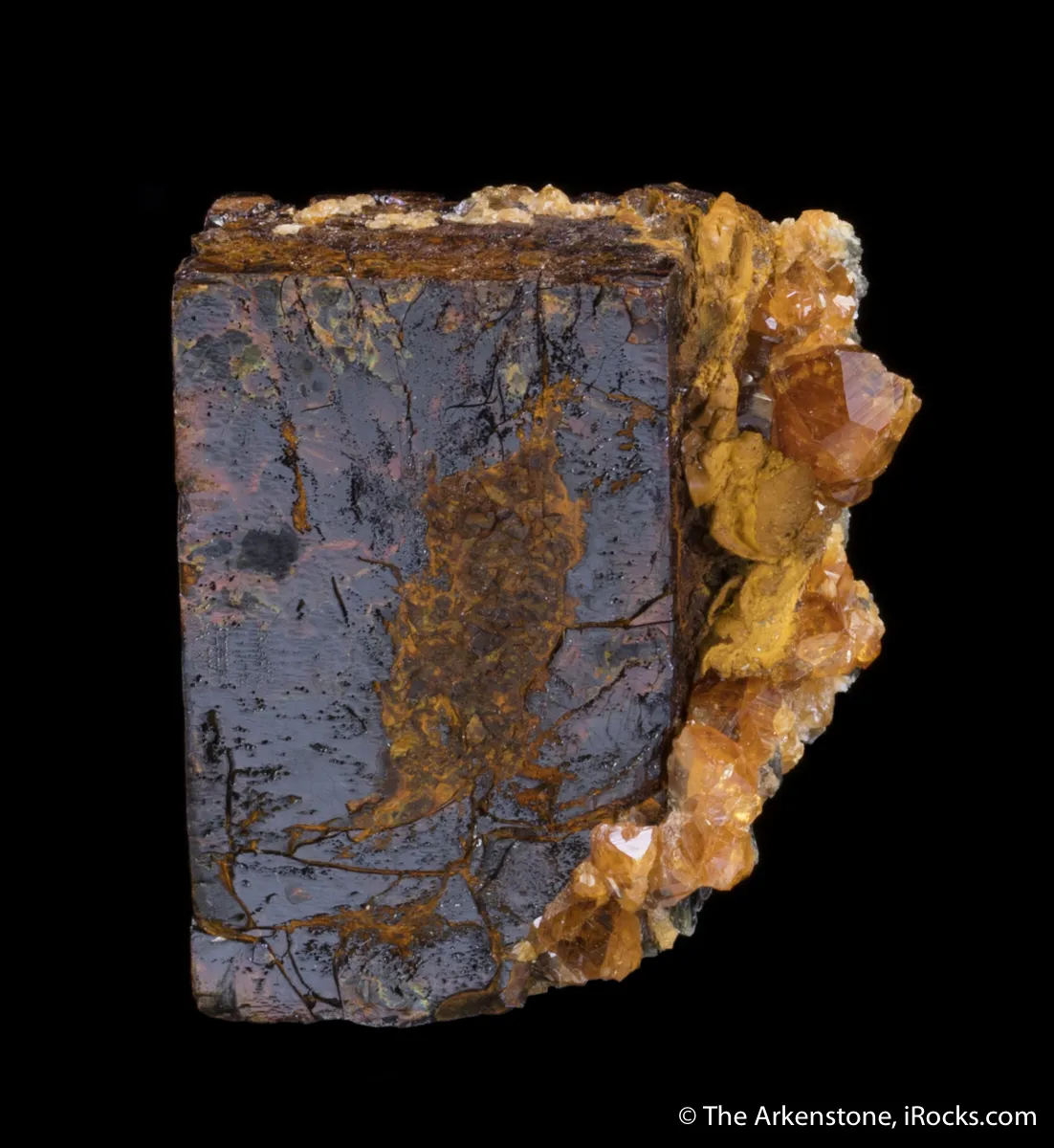 Limonite Pseudomorph after Pyrite, with Spessartine - image 2