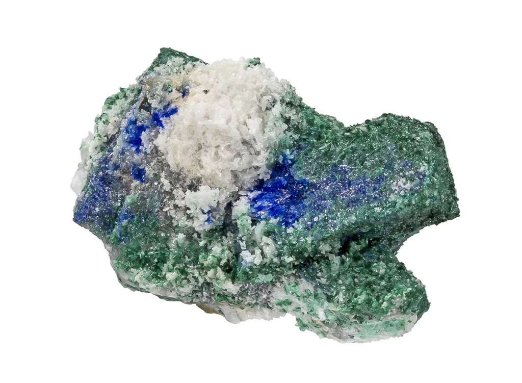 Linarite, Brochantite, Cerussite on Galena - image 3