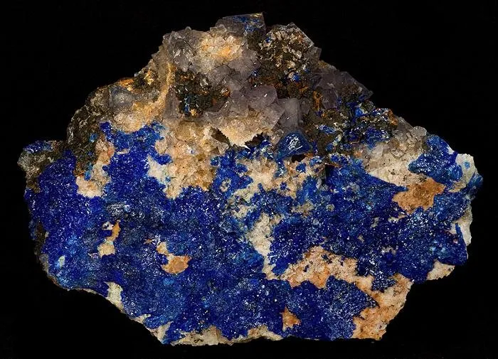 Linarite, Fluorite image