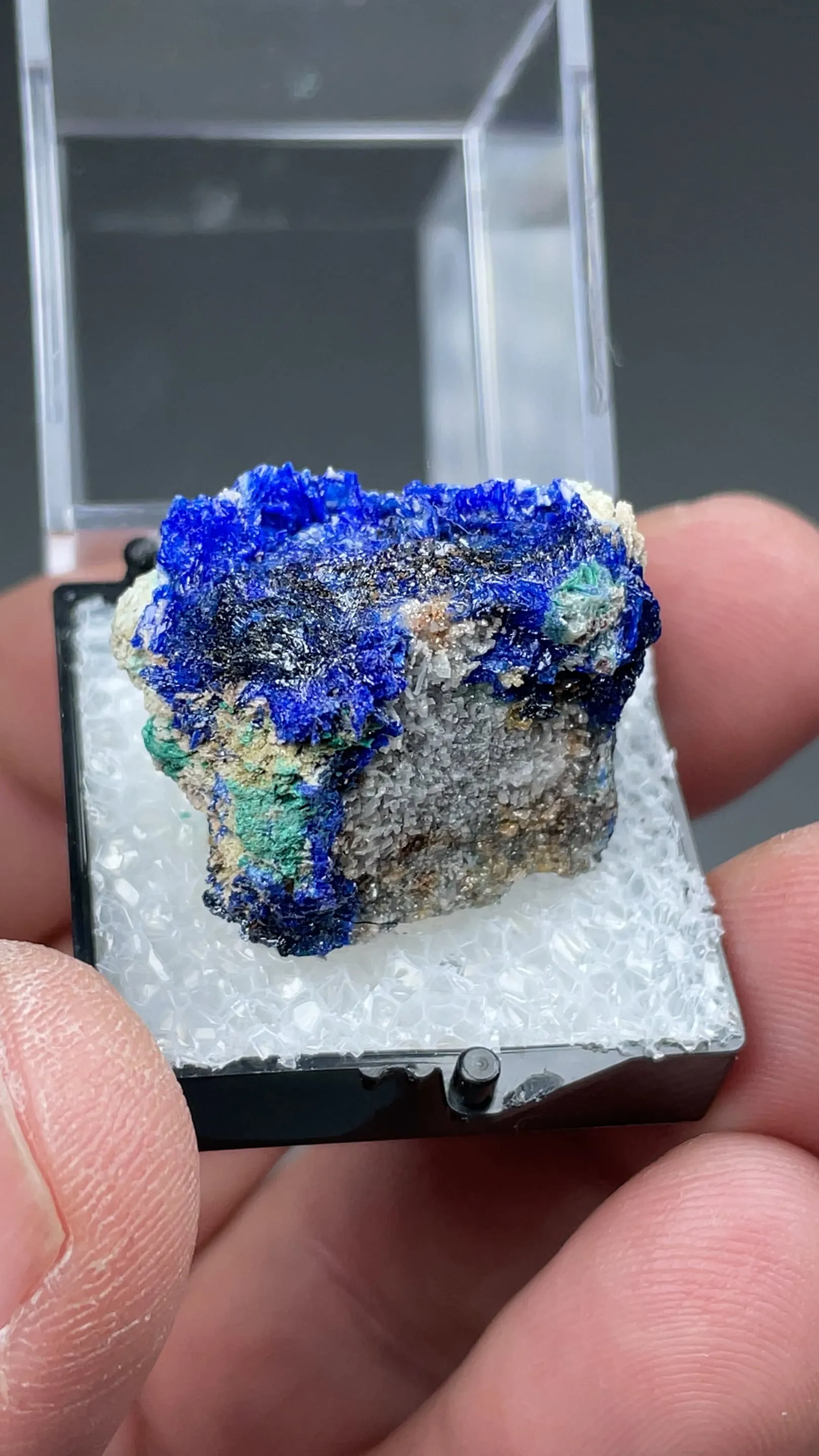 Linarite on Cerussite/Anglesite replacing Galena - image 2