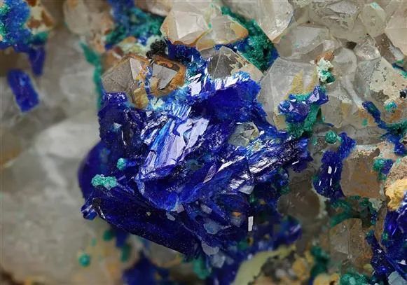 Linarite on Quartz - image 1