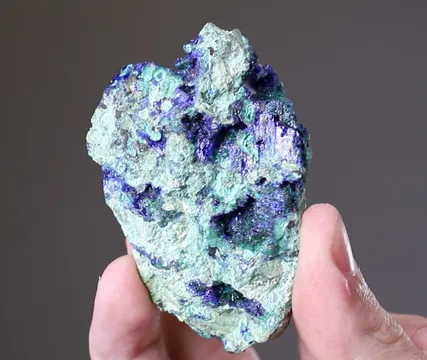 Linarite with Brochantite and Malachite