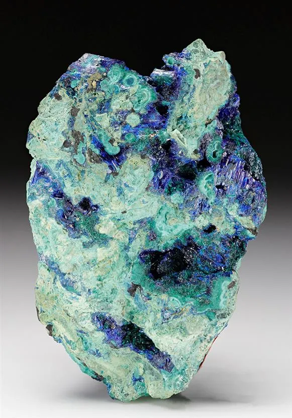 Linarite with Brochantite and Malachite image