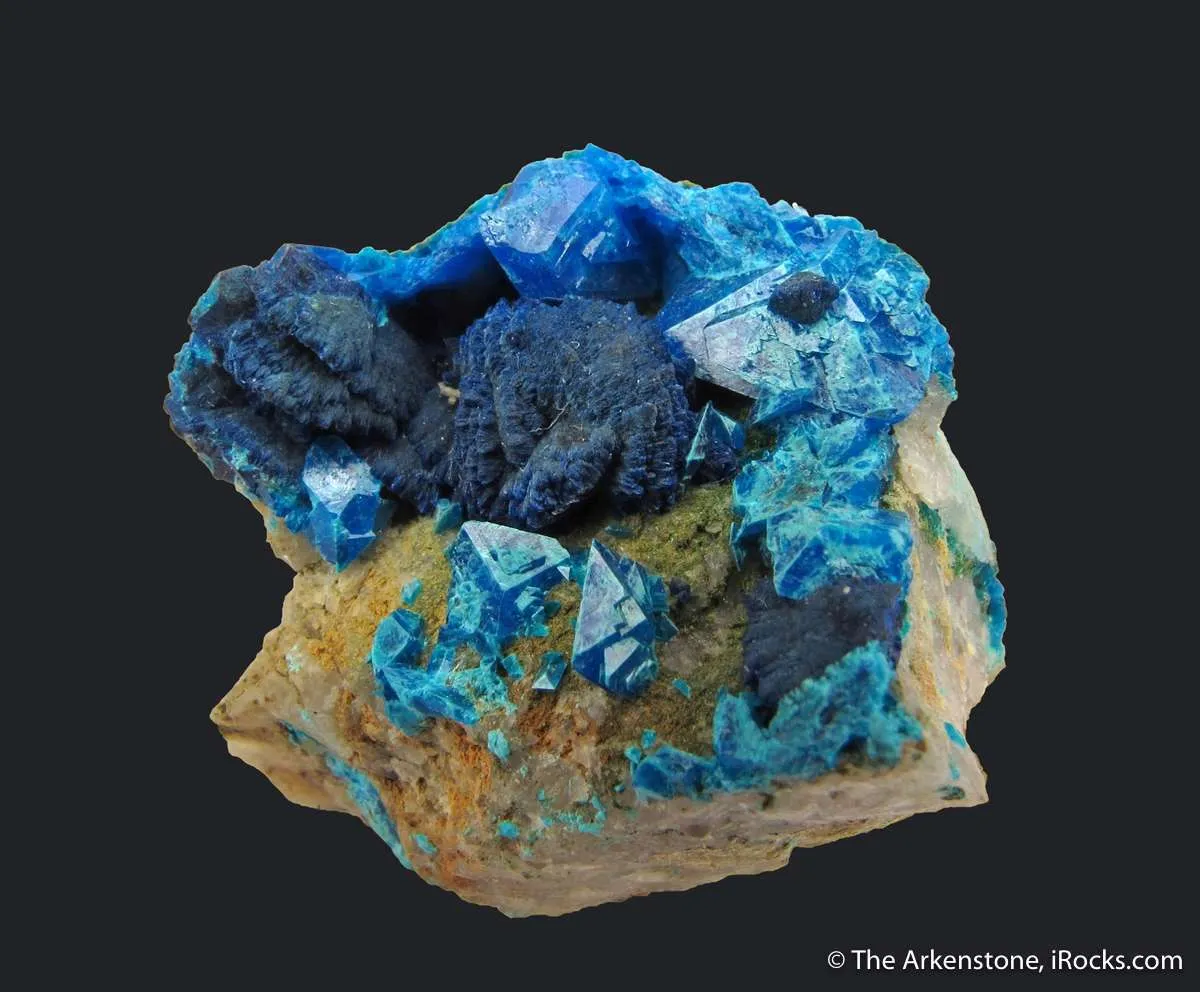 Liroconite (TL) with Turquoise var. Henwoodite - image 4