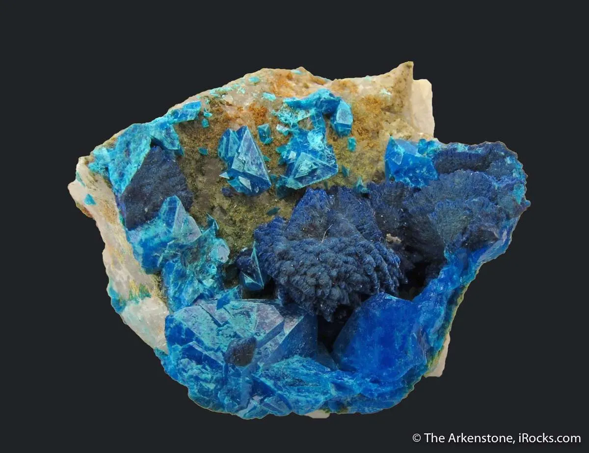 Liroconite (TL) with Turquoise var. Henwoodite - image 2