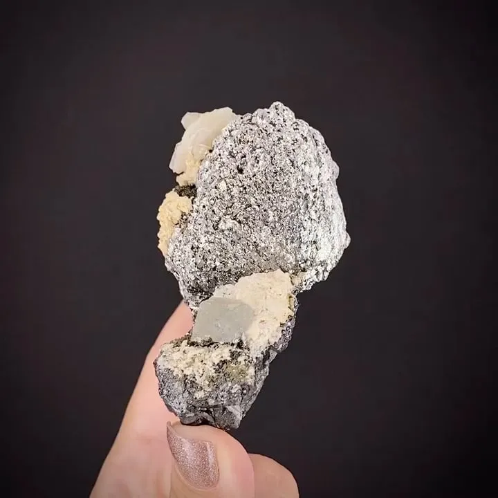 Lollingite with Calcite and Fluorite - image 2