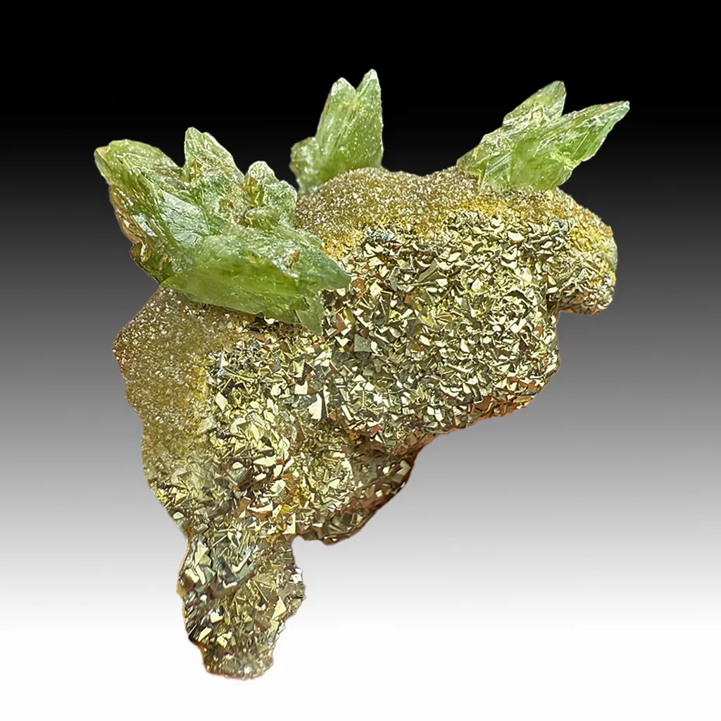 Ludlamite with Pyrite, Siderite image