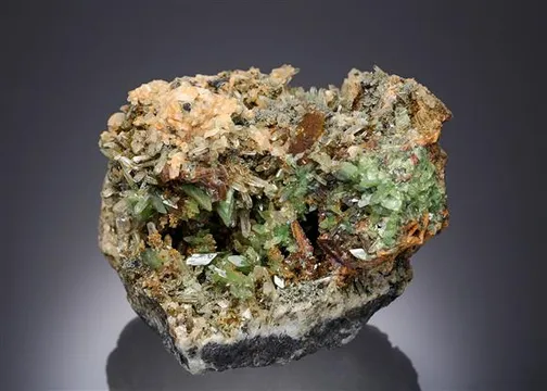 Ludlamite with Siderite and Quartz