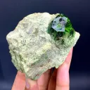 Lush Green Demantoid Garnet Crystal on Matrix 210 Gram - image 2