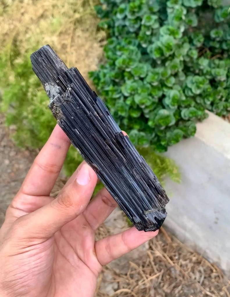 Lustrous 14 Cm long SChorl Black Tourmaline Crystal from Pakistan - image 4