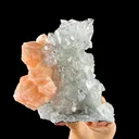 Lustrous Apophyllite Pyramid Cluster on Peach Stilbite - Natural Indian Zeolite from Jalgaon - image 4