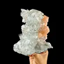 Lustrous Apophyllite Pyramid Cluster on Peach Stilbite - Natural Indian Zeolite from Jalgaon - image 3