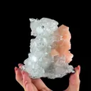 Lustrous Apophyllite Pyramid Cluster on Peach Stilbite - Natural Indian Zeolite from Jalgaon - image 2