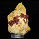 Lustrous Deep Red-Orange Vanadinite Crystals on Natural Matrix - Classic Collector Specimen from Mibladen, Morocco - image 1