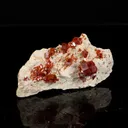 Lustrous Deep Red-Orange Vanadinite Crystals on Natural Matrix - Classic Collector Specimen from Mibladen, Morocco - image 3