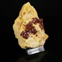 Lustrous Deep Red-Orange Vanadinite Crystals on Natural Matrix - Classic Collector Specimen from Mibladen, Morocco - image 2