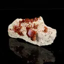 Lustrous Deep Red-Orange Vanadinite Crystals on Natural Matrix - Classic Collector Specimen from Mibladen, Morocco - image 2