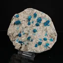 Lustrous Electric-Blue Cavansite Rosette with Stilbite on Sparkling Heulandite Matrix – Rare Indian Zeolite Mineral Specimen from Pune - image 2