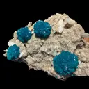 Lustrous Electric-Blue Cavansite Rosette with Stilbite on Sparkling Heulandite Matrix – Rare Indian Zeolite Mineral Specimen from Pune - image 6