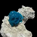 Lustrous Electric-Blue Cavansite Rosette with Stilbite on Sparkling Heulandite Matrix – Rare Indian Zeolite Mineral Specimen from Pune - image 7